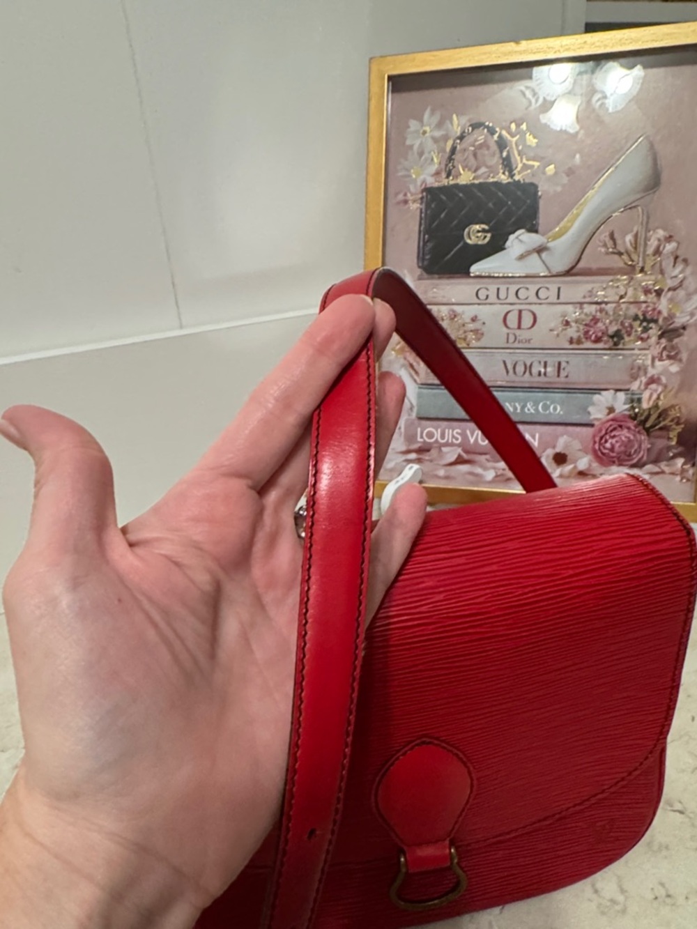 Louis Vuitton Red Epi Leather St Cloud Crossbody with Matching Wallet SET - Picture 5 of 13